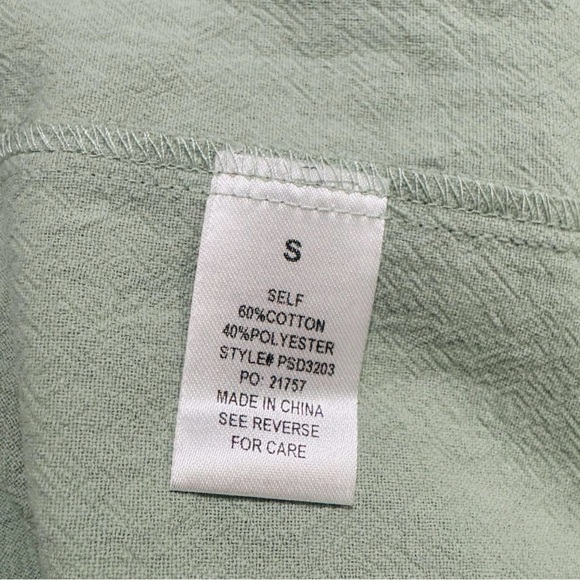 BALTIC BORN Sammy Tank Midi Dress Sage Green Button Accents Pockets Women’s - Picture 9 of 10